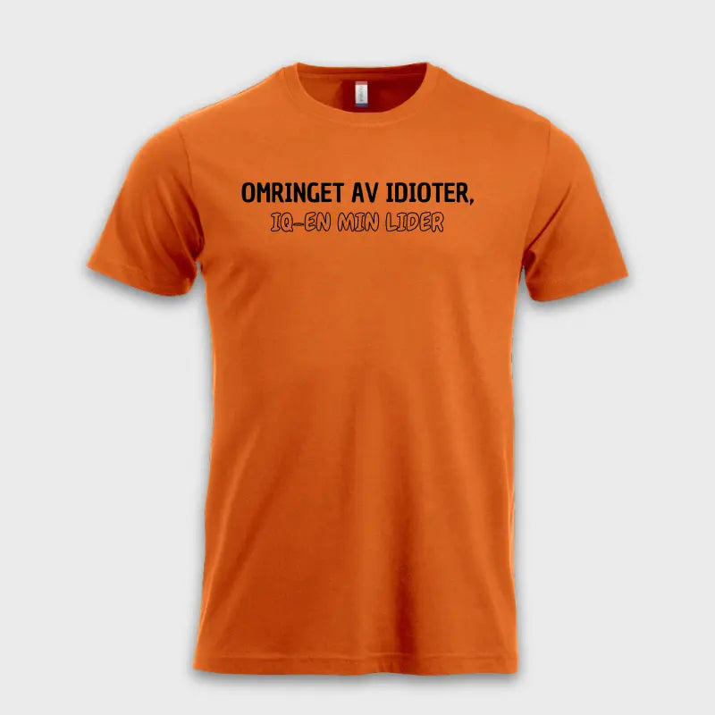 MorsommeT-skjorter-Omringeravidioter_IQ-enminliderorange