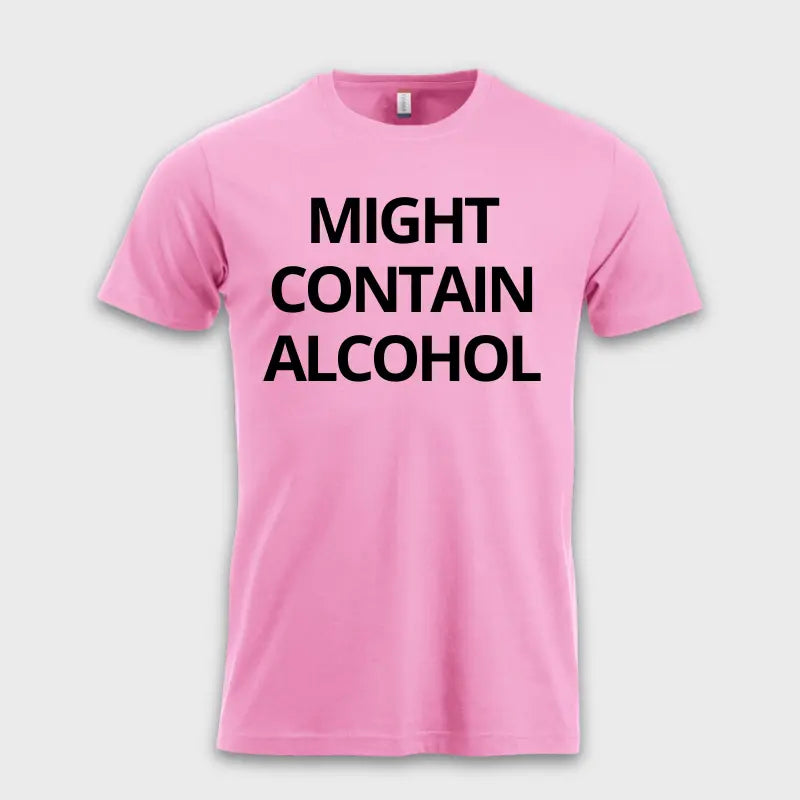 Morsomme_t-skjorter_-_MIGHT_CONTAIN_ALCOHOL_rosa