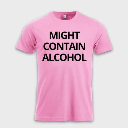 Morsomme_t-skjorter_-_MIGHT_CONTAIN_ALCOHOL_rosa