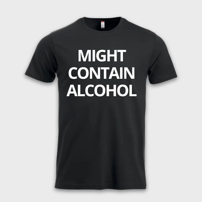 Morsomme_t-skjorter_-_MIGHT_CONTAIN_ALCOHOL_sort