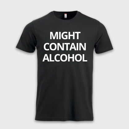 Morsomme_t-skjorter_-_MIGHT_CONTAIN_ALCOHOL_sort