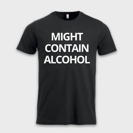 Morsomme_t-skjorter_-_MIGHT_CONTAIN_ALCOHOL_sort